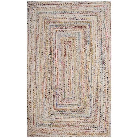 Safavieh Braided Accent Area Rug, Ivory and Multicolor - 2 ft.-6 in. x 4 ft. BRD210B-24